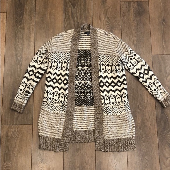 American Eagle Patterned Open Cardigan Size XS - Picture 2 of 7
